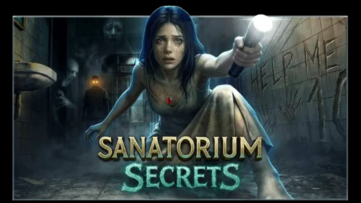 Interface do jogo de slot Sanatorium Secrets com temática de horror